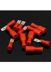 4.8mm Red Female Male Electrical And Wire Connector Insulated Crimp Terminal Spade