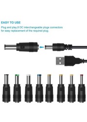 Power Cord Connector USB Port to 6.3*4.0mm 6.0*3.0mm 2.5*0.7mm 3.5*1.35mm 4.0*1.7mm 5.5*2.1mm DC Barrel Jack 5V 3.5mm