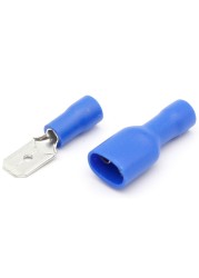 FDFD2-250*50 MDD2-250*50 16-14AWG BLUE Insulated Spade Crimp Wire Cable Connector Terminal Male/Female Kit 100PCS 50pair