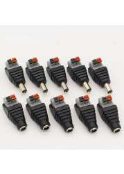 5pcs DC Male + 5pcs DC Female Connector 2.1*5.5mm DC Power Jack Adapter Plug Connector for 3528/5050/5730 Monochrome Light Strip