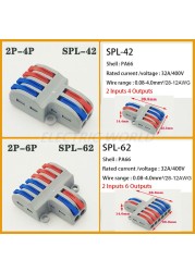 Wire Connector 30pcs SPL-42 SPL-62 Mini Quick Wire Connectors, Universal Compact Wiring Connector, Push-in Terminal Block Connector