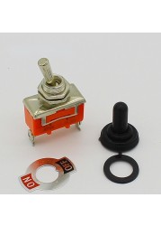 5pcs 15A 250V SPST 2 Terminal ON OFF Toggle Switch With Waterproof Cover