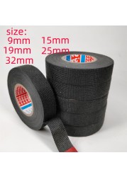 15M Heat Resistant Flame Retardant Fabric Tape Coroplast Car Tape Cable Holder Wire Loom Protection 9/25mm