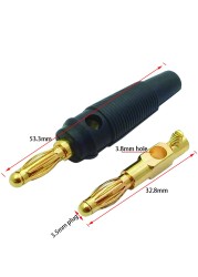 100pcs/50pairs Pin Banana Plug Gold Plated Copper 4mm Banana Connector Speaker Plug solderless