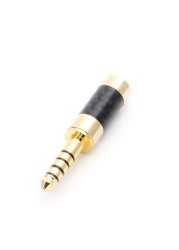 10pcs Gold Plated Carbon Fiber Jack 4.4mm 5 Pole Audio Connectors Pure Copper Connector With 6mm Wire Hole