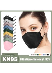 Mascarillas ffp2 قناع الوجه fpp2 المعتمدة قناع kn95 4 رقائق ffp2fan mascarillas fp2 kn 95 قناع للكبار قناع أسود ffp3 معتمد