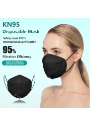 قناع ffp2 mascarillas negras kn95 5 طبقات ماسكارا ديسكارتافيل fpp2 معتمد أقنعة التنفس واقية kn95fan CE قناع الوجه