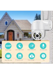 BESDER HD 5MP Dual Antanne Wifi PTZ IP Camera era Outdoor Waterproof Wireless IP Cam 2MP Security Camera Night Vision Webcam iCSee