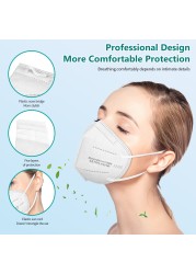 10-200 قطعة KN95 Maske KN95 Mascarilla FPP2 homology ada قناع الوجه الأبيض فلتر أسود KN95FFP2 قناع واقية أقنعة الفم ffp2fan