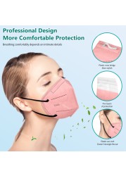 Adult KN95 Masks 5 Layers FFP2 Mascarillas FPP2 homology ada Colores ffp2mascherine 10-100pcs FFP 2 Respirator Mask KN 95