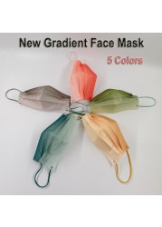 Adult Disposable Masks 10-100pcs Matte Gradient Color Printing Mask Adult Protective Mouth Mask Colorful Twisted Gay Mask