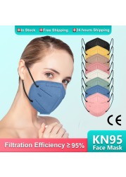 Kn95 certified mouth mask ffp2fan protective face mask safe healthy reusable mascarillas quiurgicas FPP2 gay