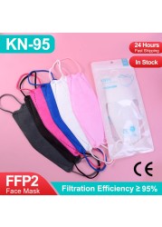 10-100 قطعة قناع لون ffp2fan kn95 اقنعة ce اسماك mascarillas ffp2reuse zable الكبار kn95 قناع وافق قناع الوجه الصحي fpp2