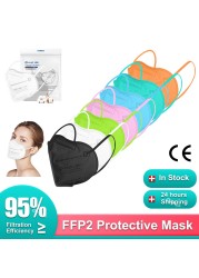 Elough CE KN95 Mascarillas FFP2 homology adas Mask 5 Layers Filter Respiratory Mask FPP2 Reusable Face Mask ffp 2 Adult Face Mask