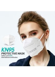 5 Layers Adult White KN95 Protective Face Mask Reusable Mascherine FFP2 Mascarillas FPP2 Masks ffp2masque CE Filter Fabric