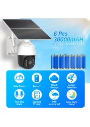 Gadinan Solar Power IP CCTV Camera 4G 1080P PTZ Rechargeable Outdoor Two Way Audio Security Protection Camera with TF Card