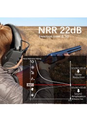 ZOHAN Electronic Shooting Ear Protection Sound Amplification Anti-noise Earmuffs Professional Hunting Ear Defenders Outdoor Sports