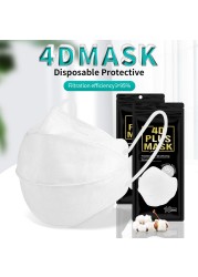 4D Mascarilla FPP2 هومولوكادا 4 طبقات قناع وجه واقي الجهاز التنفسي CE KN95 Mascarillas Negras قابلة لإعادة الاستخدام ffp2fan شهادة