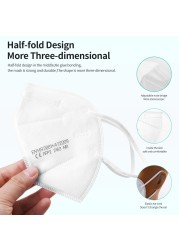 5-200pcs KN95 Face Mask 5 Layer Filter Dust Port PM2.5 mascarillas FFP2 Nonwoven Health Protective N95 Mask Fast Delivery