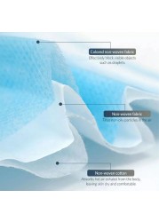 10-600 قطعة أقنعة زرقاء يمكن التخلص منها 3 رقائق Mascarillas quiurgicas المثلية قناع الفم للوجه الكبار قناع الوجه عيد الميلاد