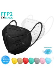 أقنعة 5 طبقات KN95 قناع ffp2mascarillas FFP2 قناع الوجه المثلي FPP2 قناع الفم حماية ماسكارا الوجه FFP3 قناع CE الكبار