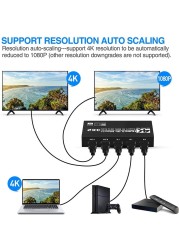 2021 3x2 Matrix splitter splitter with SPDIF and L/R 3.5mm HDR HDMI-compatible Switch 4x2 Support HDCP 2.2 Arc 3D 4K@60Hz for PS5