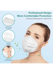 Mascherine FFP2 CE Certificate 5 Layers KN95 Mask Black Respirator Mask fpp2 Protective Face Mask Adult FFP 2 Masque