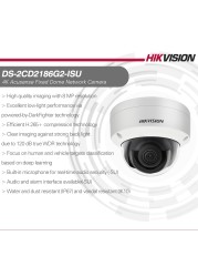 Hikvision Accosense DS-2CD2186G2-ISU PoE IP Dome Camera 2K 4MP SD Card Slot H.265 + Audio/Alarm I/O Event Face Detection Built-in Mic