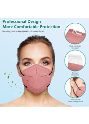 10-200pcs Mascarillas KN95 Certified 5 Layers Black KN95 Masks Colorful ffp2mascarilla Adult FP2 FPP2 Approved Mask FFP2