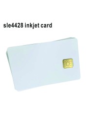 10pcs white contact SLE4428 chip large inkjet printable blank corporate pvc card with chip SLE5528 for E 551 T50 C anon inkjet printer