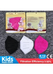 Children FFP2 Masks KN95 Mascarillas FPP2 Ninos ffp2neckids Masque Enfant 5 Layers Protective Face Mask Fit 9-12 Years