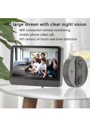 Wifi Video Door Peephole Camera Doorbell Viewer With LCD Monitor Night Vision Tuya APP Remote Control Apartment Home Security