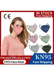 قناع KN95 FFP2 CE للكبار Mascarilla FPP2 homology ada FP2 Morandi Colores ffp2ماسك شهادة أوروبا FFP3 Masque FFP 2