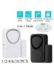 WSDCAM Wireless Window Door Burglar Sensor Alarm 4 Ways Open Door Detector Freezers Close Reminder Security Protection Alarm