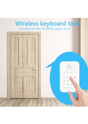 Wireless Smart Keypad Lock Touch Keypad Rfid Card Unlock White Home Security 433MHz Frequency Connect to Alarm Host