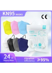 Spain Fast Delivery Adult KN95 Mask FFP2 Approved Safety Masks Dust Respirator Protective Face Masks FPP2 Mask KN95 ffp2masks