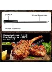 New USB Wireless Meat Thermometer for Oven BBQ Grill Steak Bluetooth Connect Digital Kitchen Smart Barbecue Accessories Gift