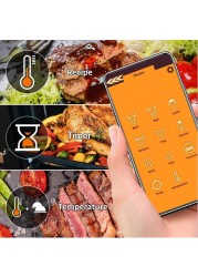 مقياس حرارة اللحوم بلوتوث اللاسلكية الرقمية المطبخ الغذاء فرن طهي شواء المدخن شواء بلوتوث ربط مقاوم للماء أفضل هدية