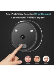 Topvico Video Peephole Video Camera Eye Auto Record Electronic Loop Night View Monitor Digital Door Entry Home Security