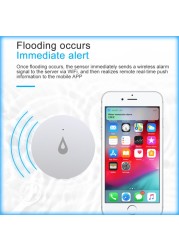 Aubess Tuya Zigbee Water Leakage Sensor Alarm System Smart Water Level Detector Home Security Protection Against Water Leakage