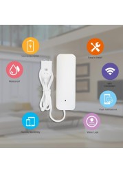 Tuya ZigBee/Wifi Water Leak Alarm Smart Water Sensor Leak Detector Smart Life APP Flood Alert Overflow Security Alarm System