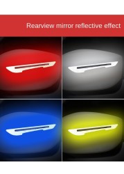 2pcs Reflective car stickers, door side anti-collision strips, rearview mirror warning stickers, body scratches and blockages