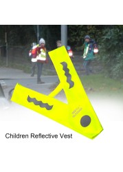 V-shaped Free Size Polyester Running Cycling High Visibility Traffic Safety Children Fluorescent Yellow Reflective Vest Students