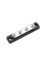 Bus Terminal Bar and Cover High Current 4 Way Busbar Distribution Block Assembly 4 Way 100A + Clear Top Cover for 12/24V Car