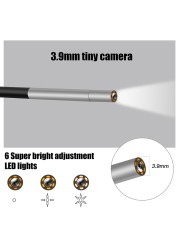 المنظار الصناعي 3.9 مللي متر/8 مللي متر Borescope التفتيش كاميرا 4.3 ''شاشة 1080P HD ثعبان كاميرا مع 6 أضواء LED 2600amh بطارية