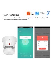 Zigbee smart smoke alarm safety protection wifi tuya sensitive control fire detector battery powered with sound and light alert