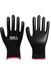 Black Nitrile Palm Coated Anti-Static Safety Gloves With Wear-Resistant Non-Slip Breathable Nitrile Work Mechanic Working Glove