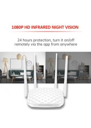 1080P HD Mini Camera Wifi Router Camera Audio Video DVR Multifunction Night Vision Router Cam for Home Security Nanny Cam