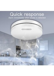 Graffiti Intelligent WiFi Fire Smoke Alarm Household Wireless Smoke Sound and Light Alarm Sensor Tuya Smart Life Remote Control