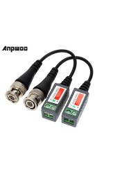 10pcs/lot Coax CAT5 CCTV Camera Passive BNC Video Balun to UTP Transceiver Connector 2000ft Distance Twisted Cable